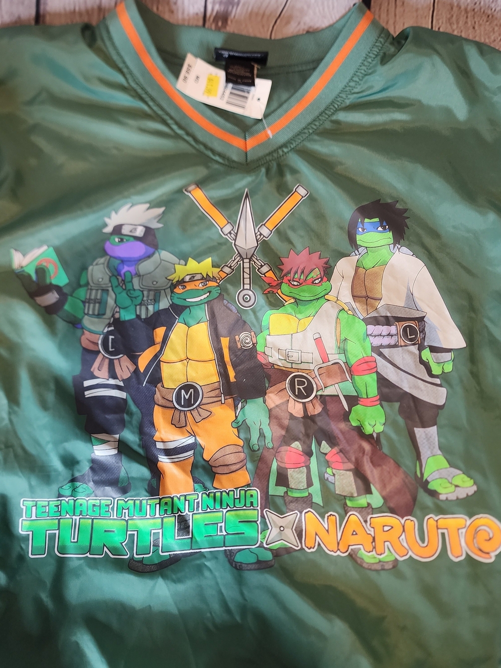 Green Teenage Mutant Ninja Turtles x Naruto Graphic Pullover Jacket